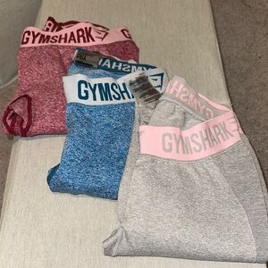Gymshark flex leggings 3- BUNDLE!!! teal, grey, and magenta. all size small